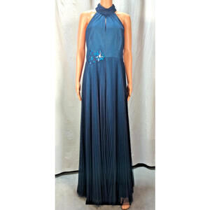 Kay Unger Gown Chiffon Dress Sz 10 Blue/Green Formal Evening Prom Homecoming